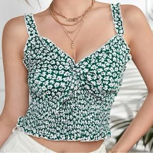 SHEIN *FINAL DROP* Floral Tie Front Ruffled Cami Too